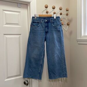 Cheap Monday Mid-Blue Cropped Wide-Leg Jeans